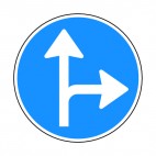 Turn right or go straight sign , decals stickers
