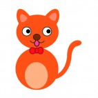 Orange cat pulling tongue, decals stickers