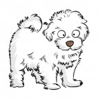 White poodle, decals stickers