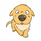 Brown puppy pulling tongue , decals stickers