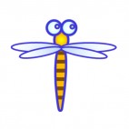 Yellow and brown stripped dragonfly, decals stickers