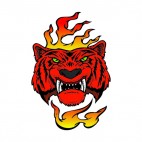 Angry red tiger flames drawing, decals stickers