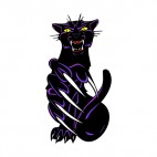 Angry purple cheetah claws drawing, decals stickers