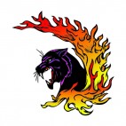 Angry purple lynx flames drawing, decals stickers