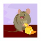 Mouse eating cheese, decals stickers