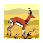 Gazelle in scrubland, decals stickers