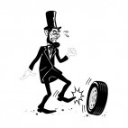 Abraham Lincoln kicking tire, decals stickers