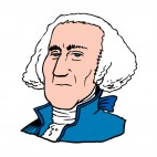 United States George Washington blue suit portrait, decals stickers