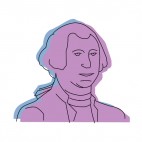 United States George Washington drawing, decals stickers