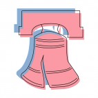 United States Liberty Bell pink and blue, decals stickers