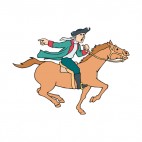 United States Minuteman on horse running back alerting, decals stickers
