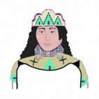 Native American woman with hat, decals stickers