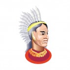 Native American chief with feathers head band, decals stickers
