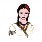 Native American woman portrait, decals stickers
