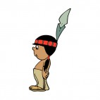Native American boy with red hand band with feather , decals stickers