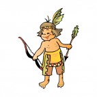 Native American boy with bow and arrow, decals stickers