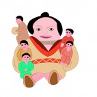 Native American dolls, decals stickers
