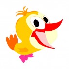 Bird with red beak wide open, decals stickers