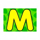 Animal letter M green colour backround, decals stickers