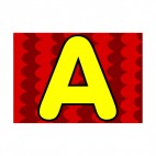 Animal letter A red colour backround, decals stickers