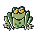 Green bored frog, decals stickers