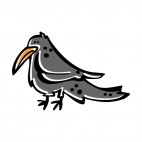 Grey bird, decals stickers