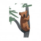Brown koala holding to three, decals stickers
