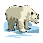 White polar bear standing on ice, decals stickers