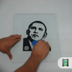 Reversed Obama decal (inside application)