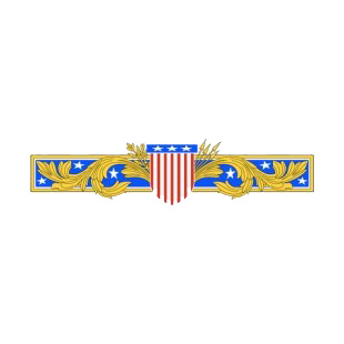 United States patriotic banner  listed in symbols and history decals.