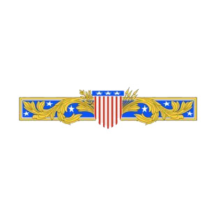 United States patriotic banner  listed in symbols and history decals.