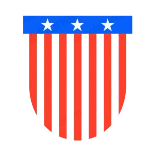 United States shield red stripes and 3 stars listed in symbols and history decals.