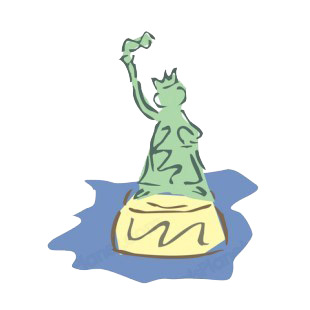 United States Statue Of Liberty drawing listed in symbols and history decals.