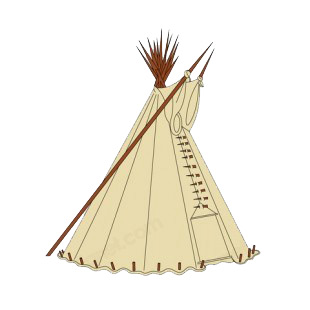 Native American teepee listed in symbols and history decals.