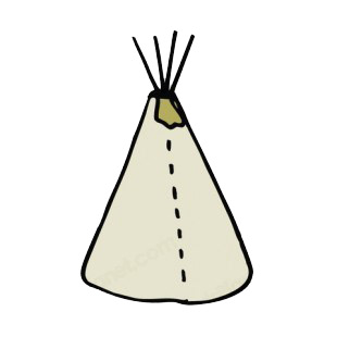 Native American teepee  listed in symbols and history decals.