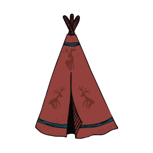 Native American teepee listed in symbols and history decals.