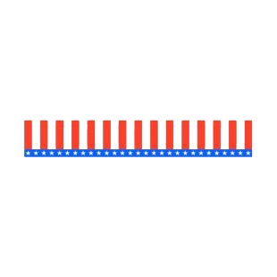 United States patriotic stars and red stripes banner listed in symbols and history decals.
