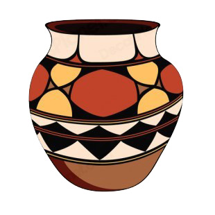 Native American vase listed in symbols and history decals.