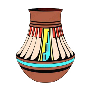 Native American vase listed in symbols and history decals.