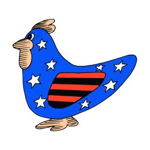 United States patriotic rooster listed in symbols and history decals.