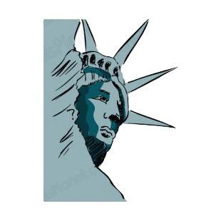 United States Statue of Liberty face close up listed in symbols and history decals.