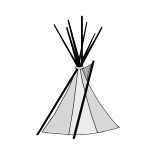 Native American white teepee listed in symbols and history decals.
