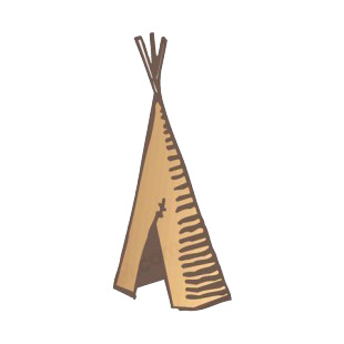Native American beige teepee listed in symbols and history decals.