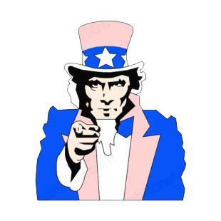 Unites States Uncle Sam i want you listed in symbols and history decals.