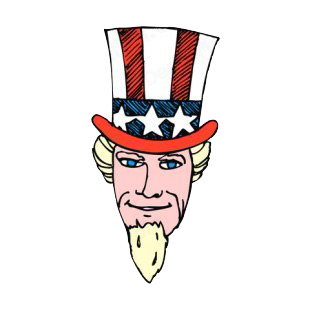 United States Uncle Sam face listed in symbols and history decals.