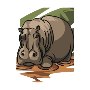Hippopotamus walking through water listed in more animals decals.
