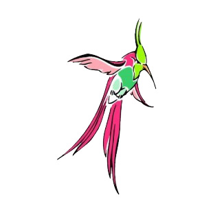 Green and pink hummingbird listed in more animals decals.