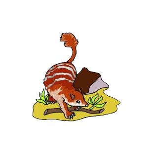 Brown anteater walking trough rock and branch listed in more animals decals.