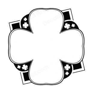 Clover leaf frame listed in saint patrick's day decals.