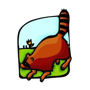 Brown raccoon listed in more animals decals.